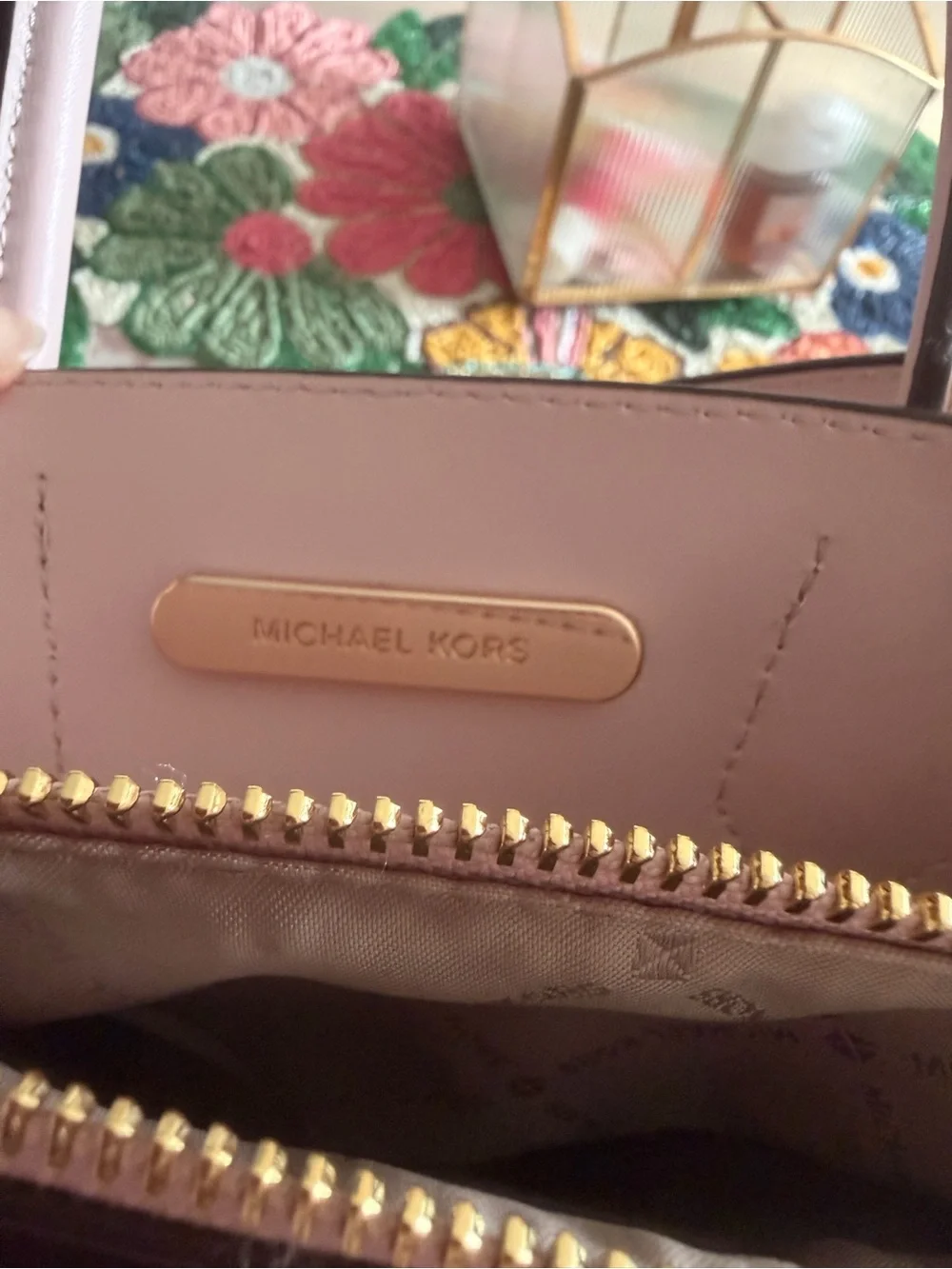 Michael Kors Blush Pink Pebbled Leather Crossbody Tote